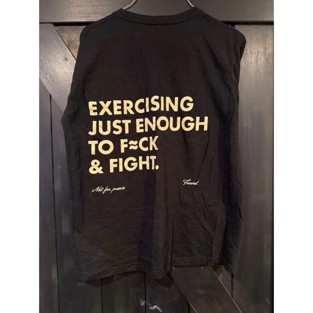 Mat Fraser HWPO Exercising Just Enough To F*ck & Fight Black T-Shirt Mens Medium